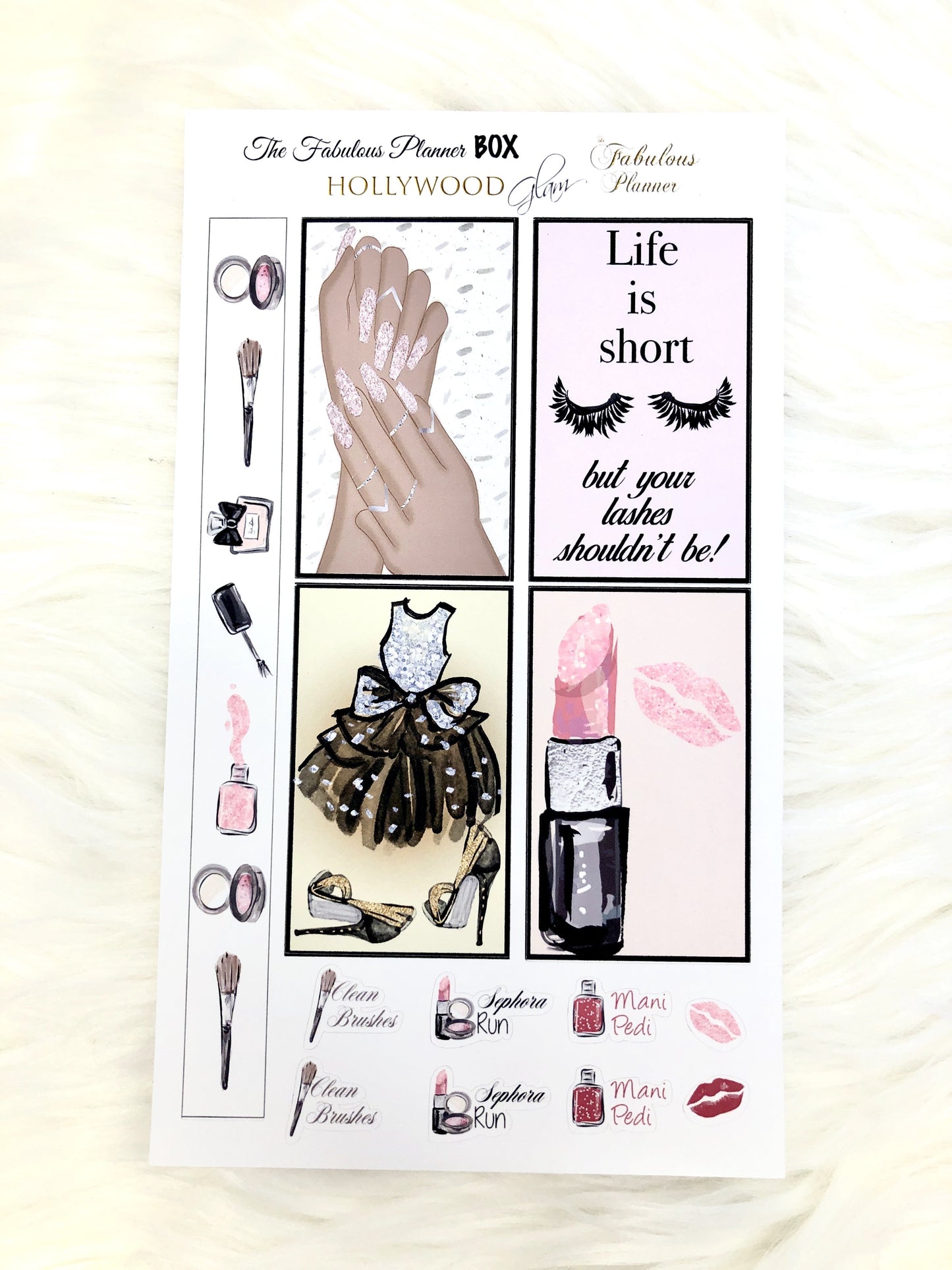 Hollywood Glam Matte Stickers - 2 Sheets